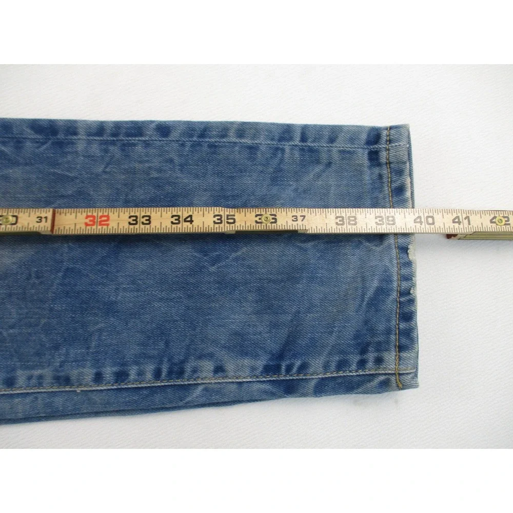 Antony Morato Jeans Mens 30 Blue Gold Denim Slim Fit Light Wash Distressed Vtg